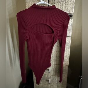 Red/ burgundy bodysuit